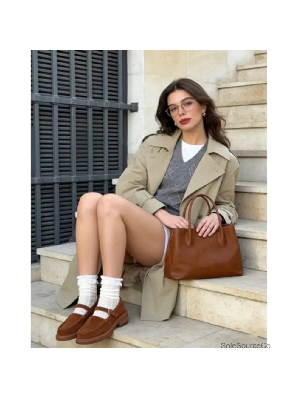 Faux Suede Mary Jane Low Chunky Heel Loafers Buckle Closed Toe